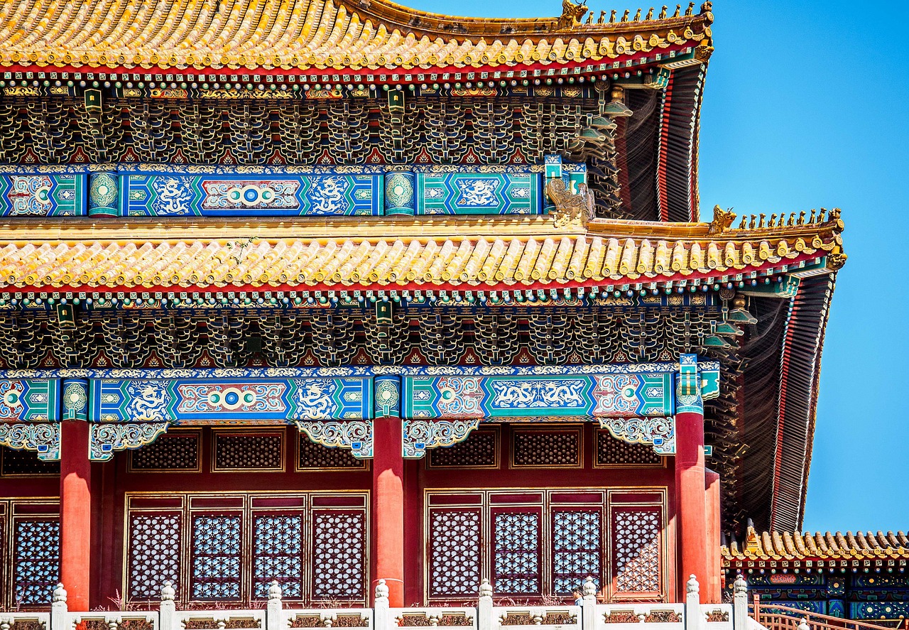 forbidden city of beijing beijing china architecture imperial palace ornament the ceiling asia art imperial palace colorful decor roof beijing be