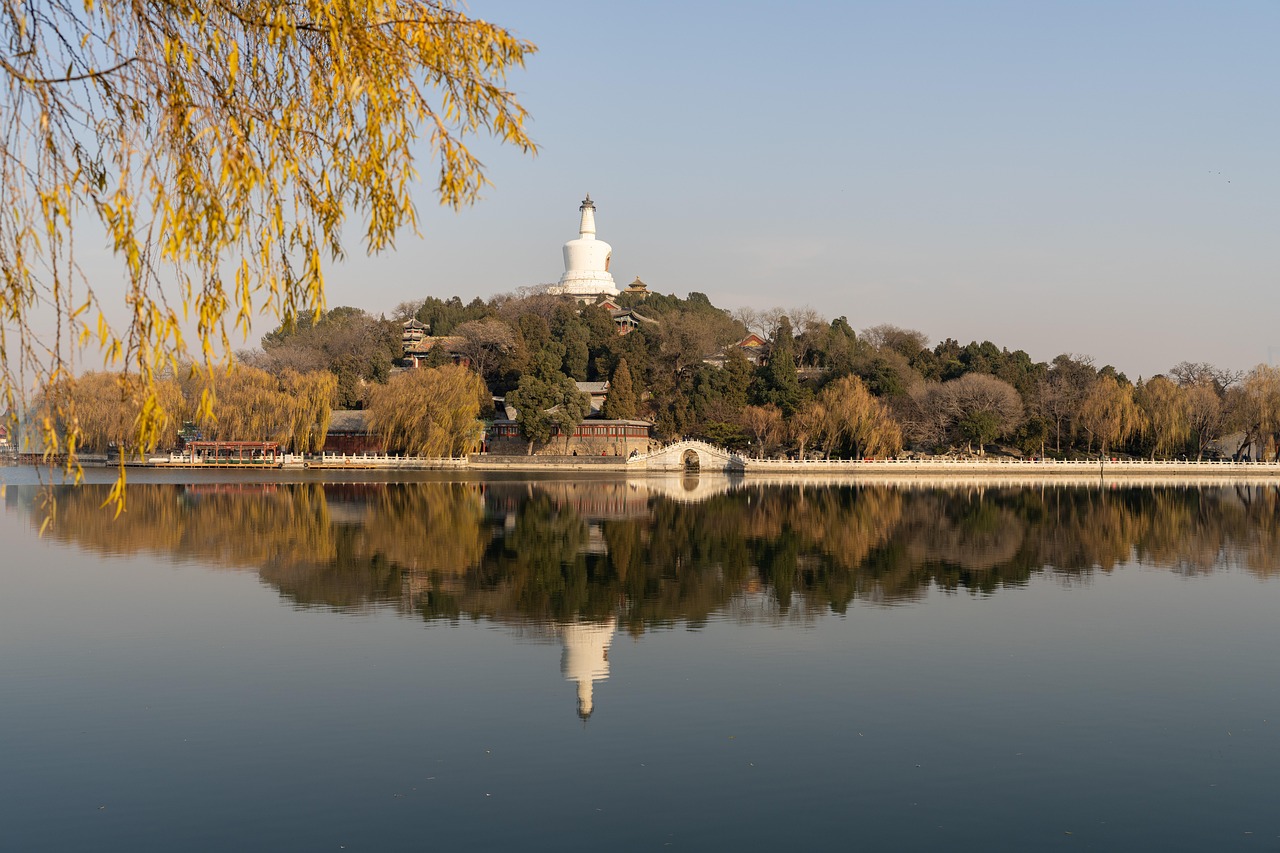 park white tower lake beijing nature beihai