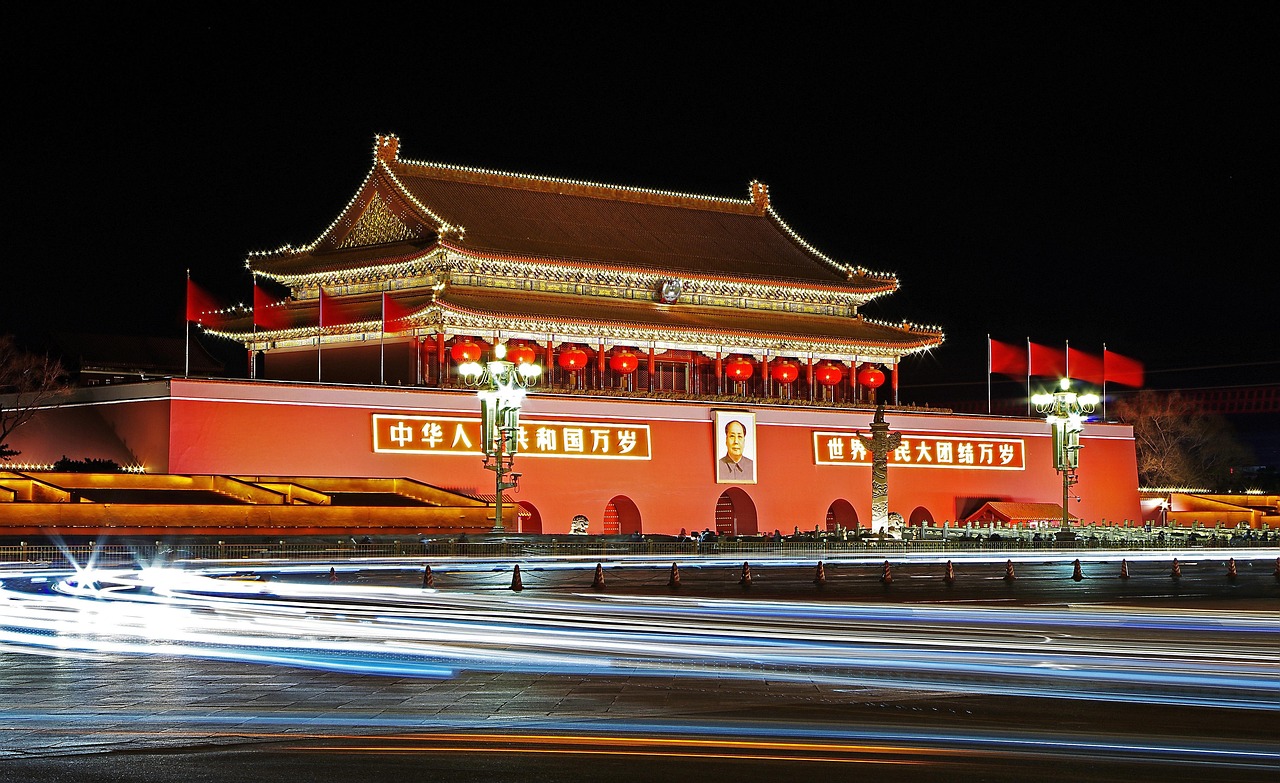 ancient architecture beijing building castle city emperor evening forbidden city illuminated light motion museum outdoors pagoda palace stone wa