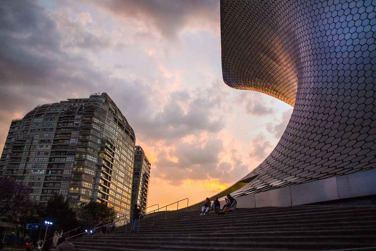 soumaya museum mexico architecture nature sunset