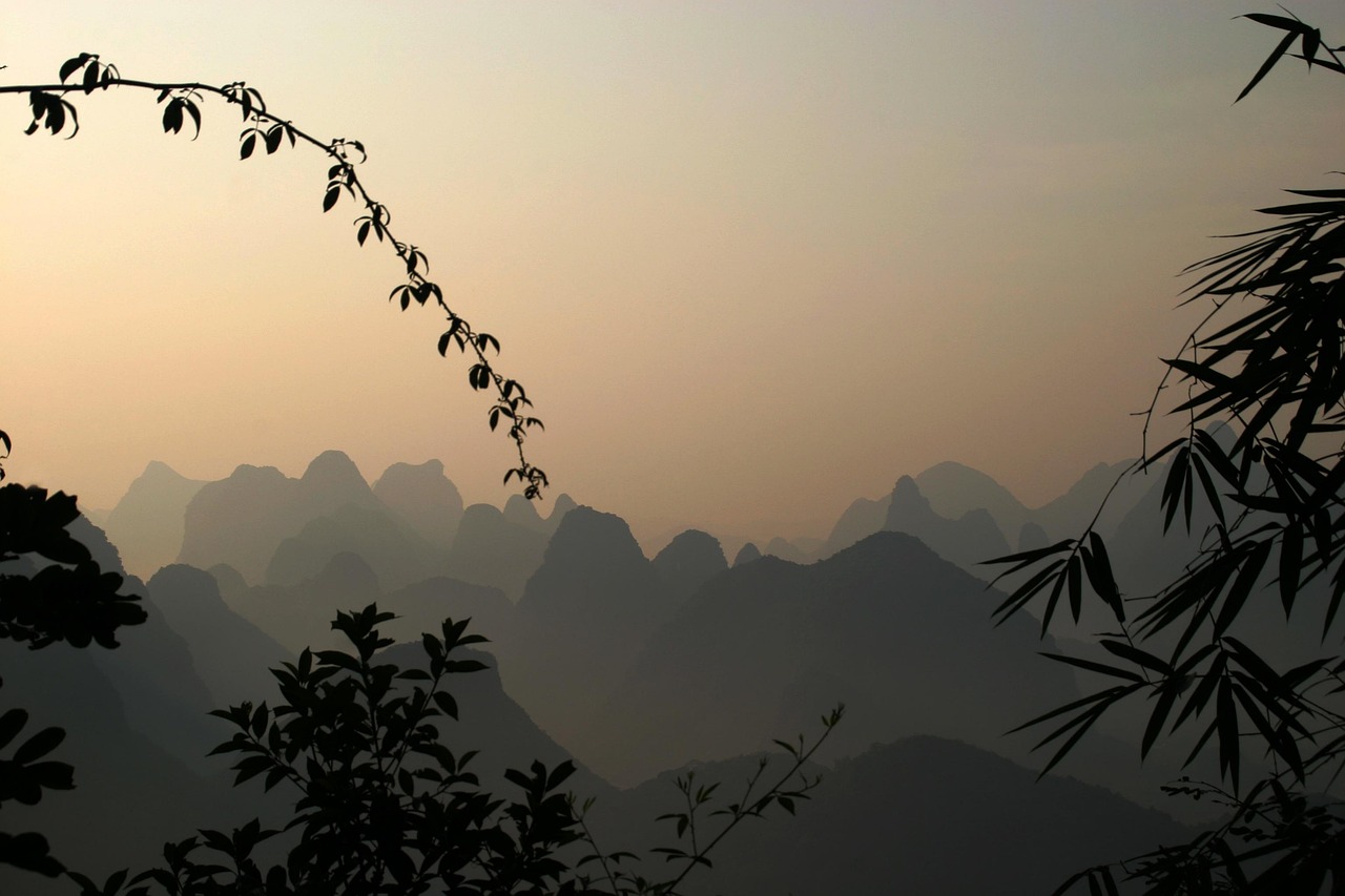guilin  nature  mountains  landscape  flow  china