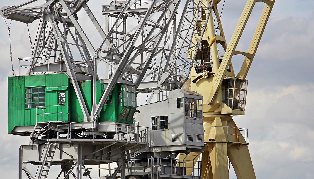 port cranes  harbor cranes  heaven  clouds  industry  port  cranes  shipping  nature  loading cranes  freight transport  transport  general cargo  loading  unlo