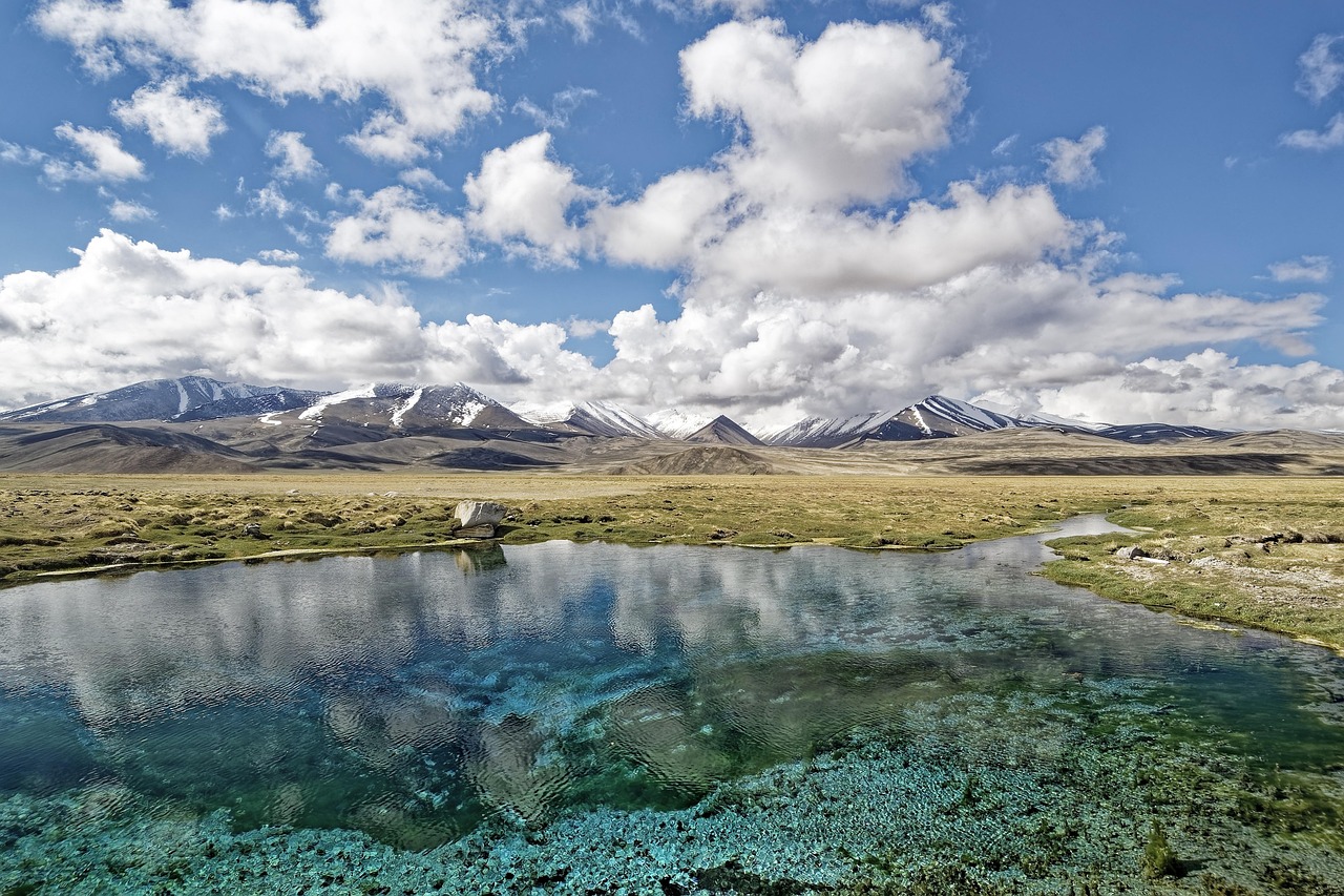 tajikistan  badakhshan national park  national park  ak-balyk lake  lake  water  blue  green  reflection  mountain badakhshan  pamir highway  landscape  nature 