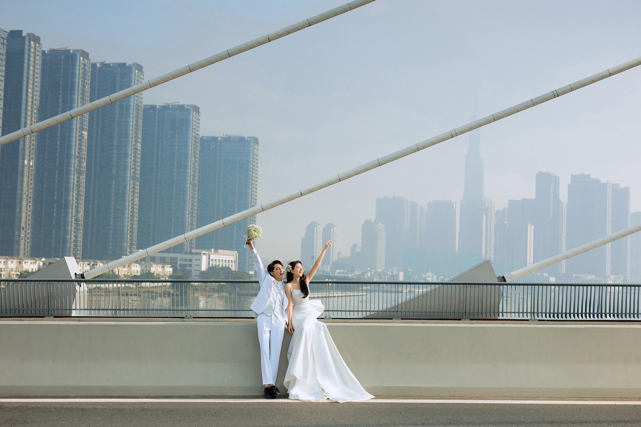 couple lovers wedding marriage bridal
