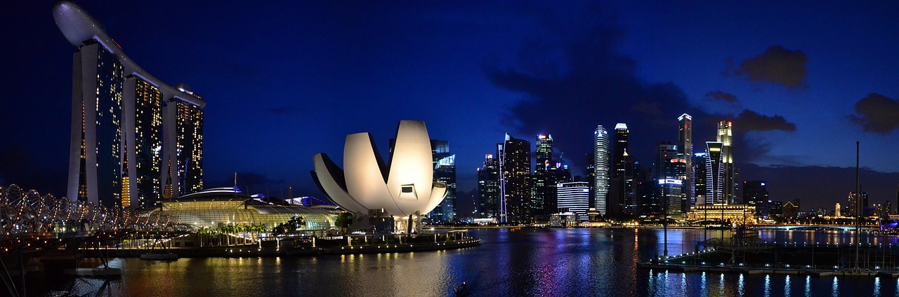 city  singapore  marina bay sands  buildings  modern  waterfront  city lights  illuminated  panorama  panoramic  cityscape  skyline  urban  urban landscape  arc