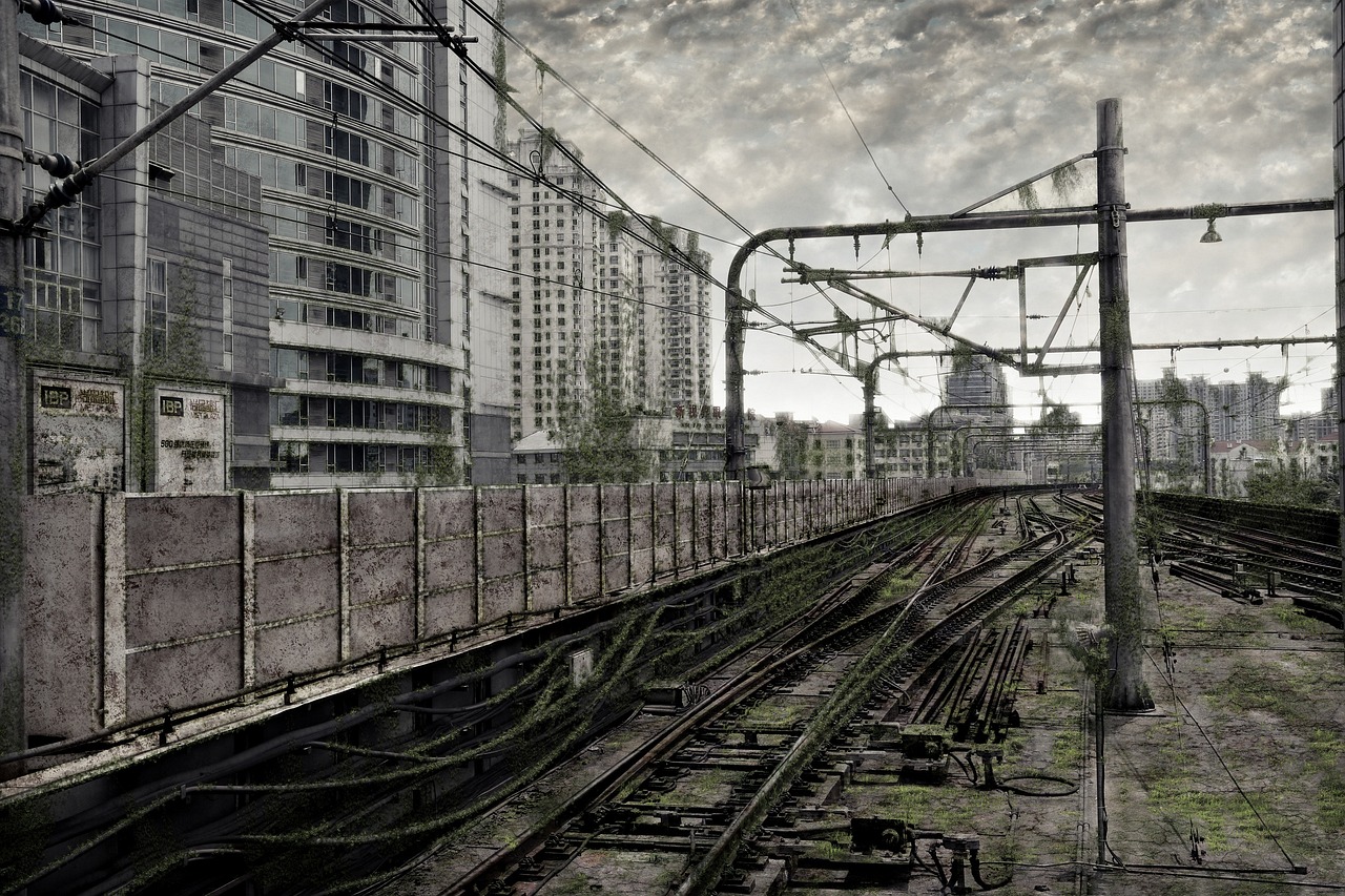 buildings  tracks  train tracks  houses  street  road  urban  view  city  shanghai