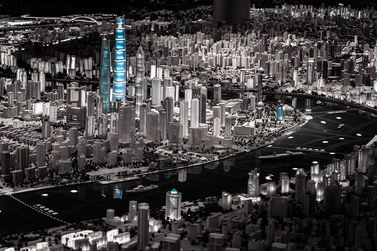shanghai  model  museum  china  city  cityscape  asia  to travel  urban  architecture  glass  skyscraper  building  skyline  office building  house facade  glas