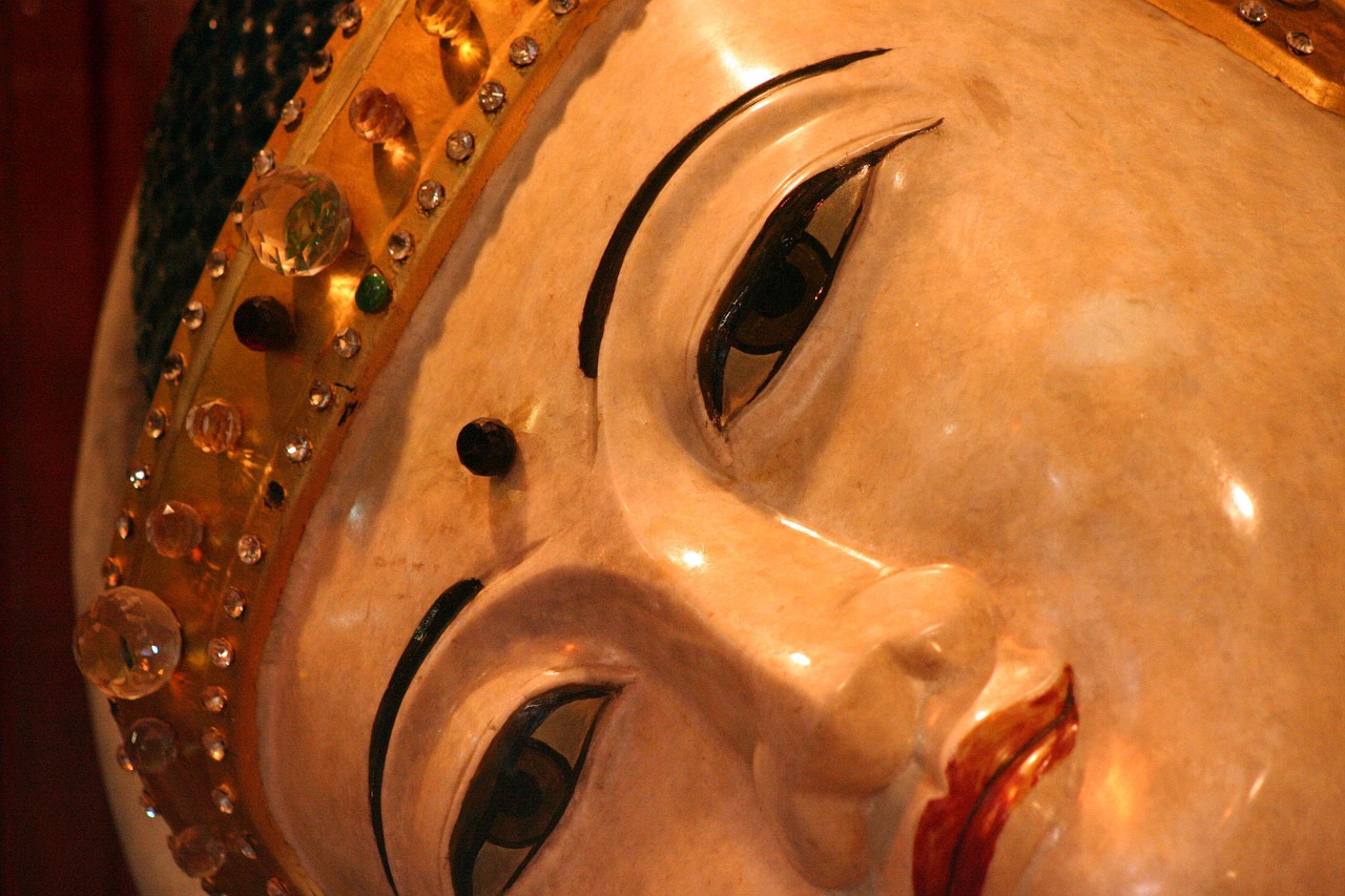 sculpture statue buddha face buddha purnima meditation art shanghai china museum artwork history