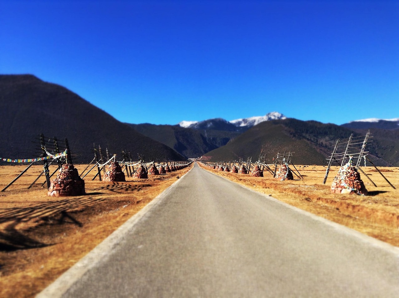 shangri-la  zhongdian  china  stuppa  prayer flag  tibet  tibetan  landscape  asia  travel  yunnan  scenic  road  blue road  blue prayer  shangri-la  shangri-la