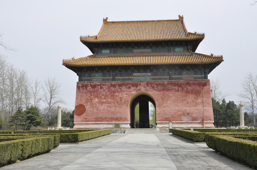 a large building with a gate in the middle of it