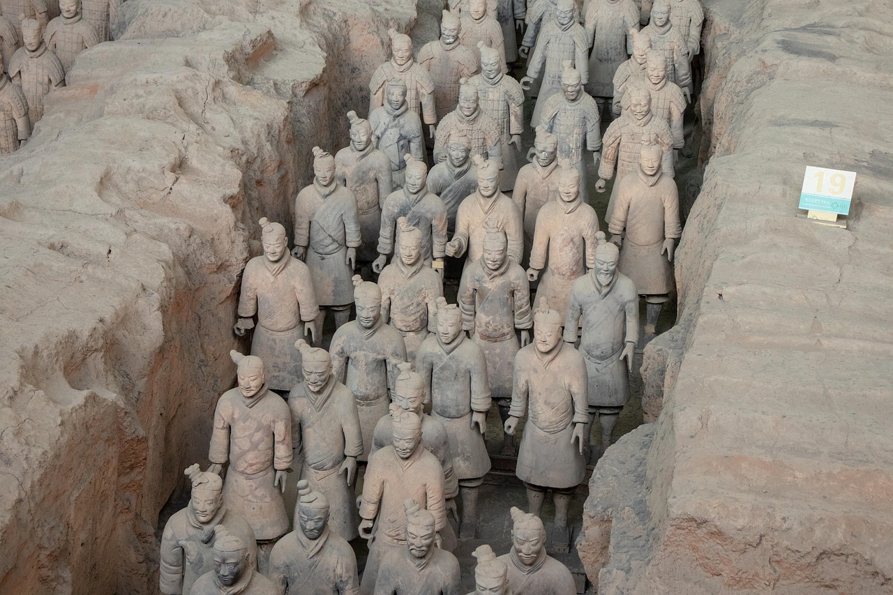 china xi'an terracotta warriors statue soldier history ancient army archeology tourism brown history brown army china china china xi'an xi'an