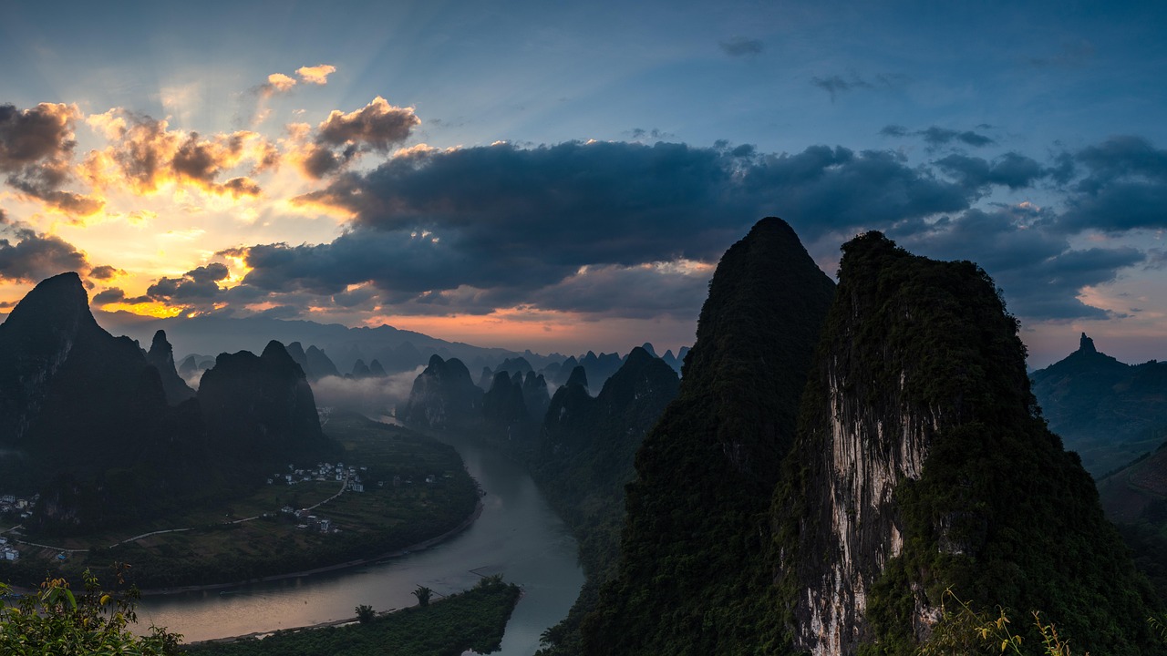 sunrise  landscape  mountains  li river  yangshuo  guilin  china  clouds  nature  photography  guilin photography  mercier zeng  li river  yangshuo  yangshuo  y