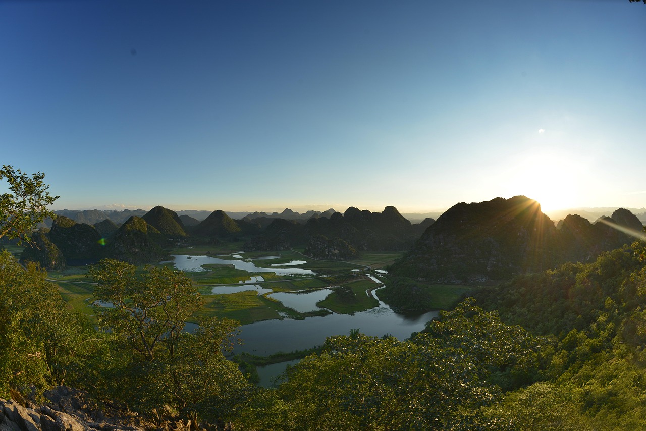 yunnan  nature  puzhehei  sunrise  scenery