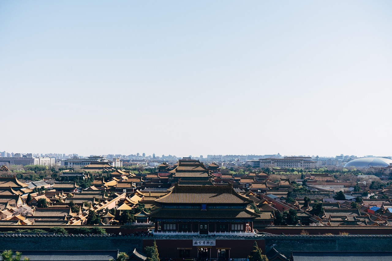 forbidden city panorama view outlook city cityscape ancient dynasty historical old imperial emperor ming qing asia travel destination beijing