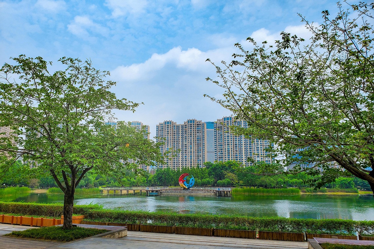 asia china chengdu lake nature park