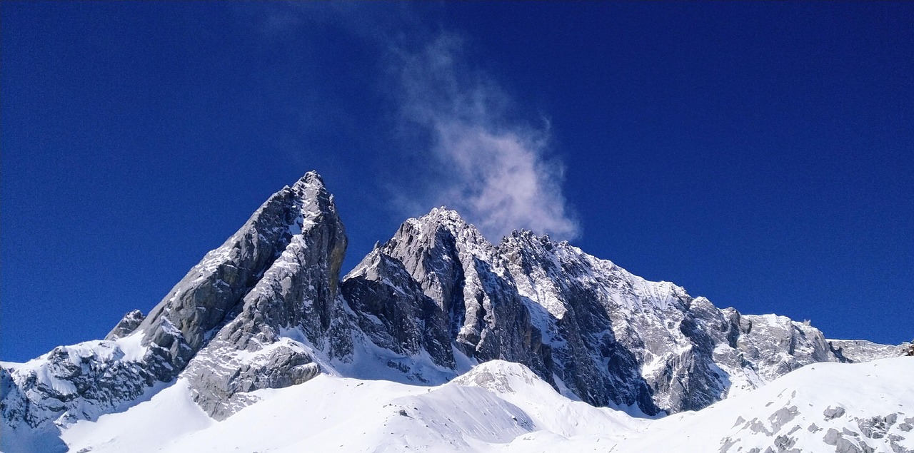 mountain snow winter landscape nature China Yunnan Lijiang