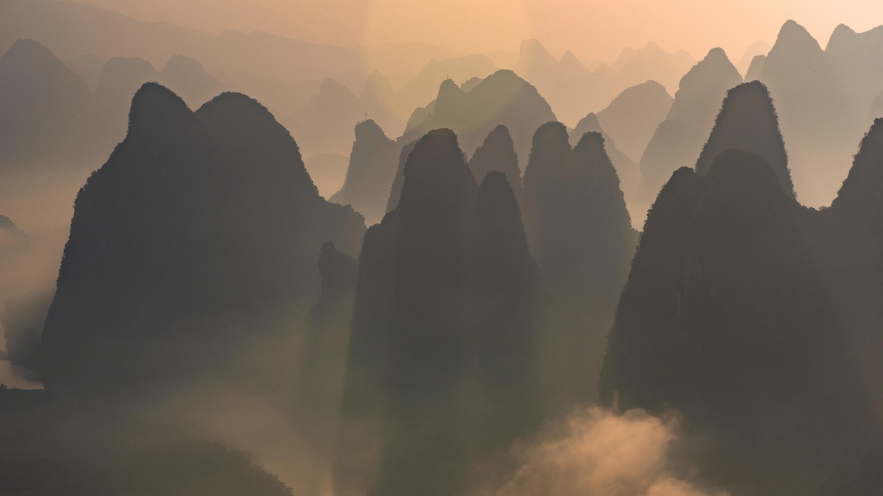 yangshuo  nature  guilin  china  li river  mountains  landscape  shadow  sunrise  guilin photo tours  karst mountains  xingping