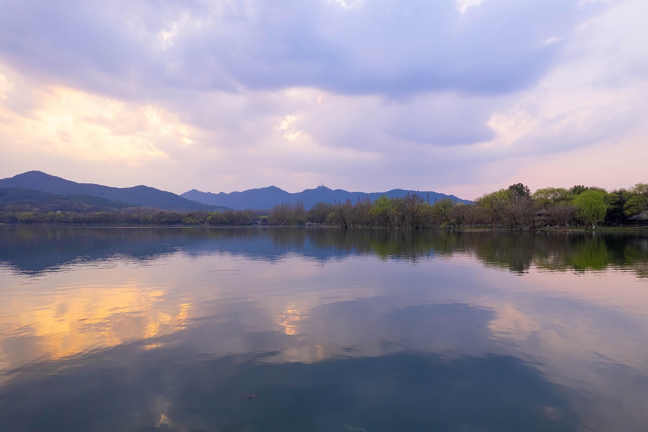 nature lake travel exploration outdoors discovery hangzhou west lake lake surface sunset views