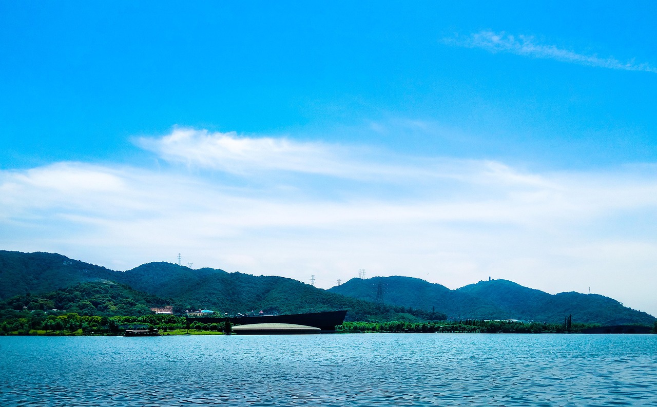 china hangzhou nature xiang lake summer by the lake natural the scenery blue sky lake water daytime China Hangzhou Zhejiang