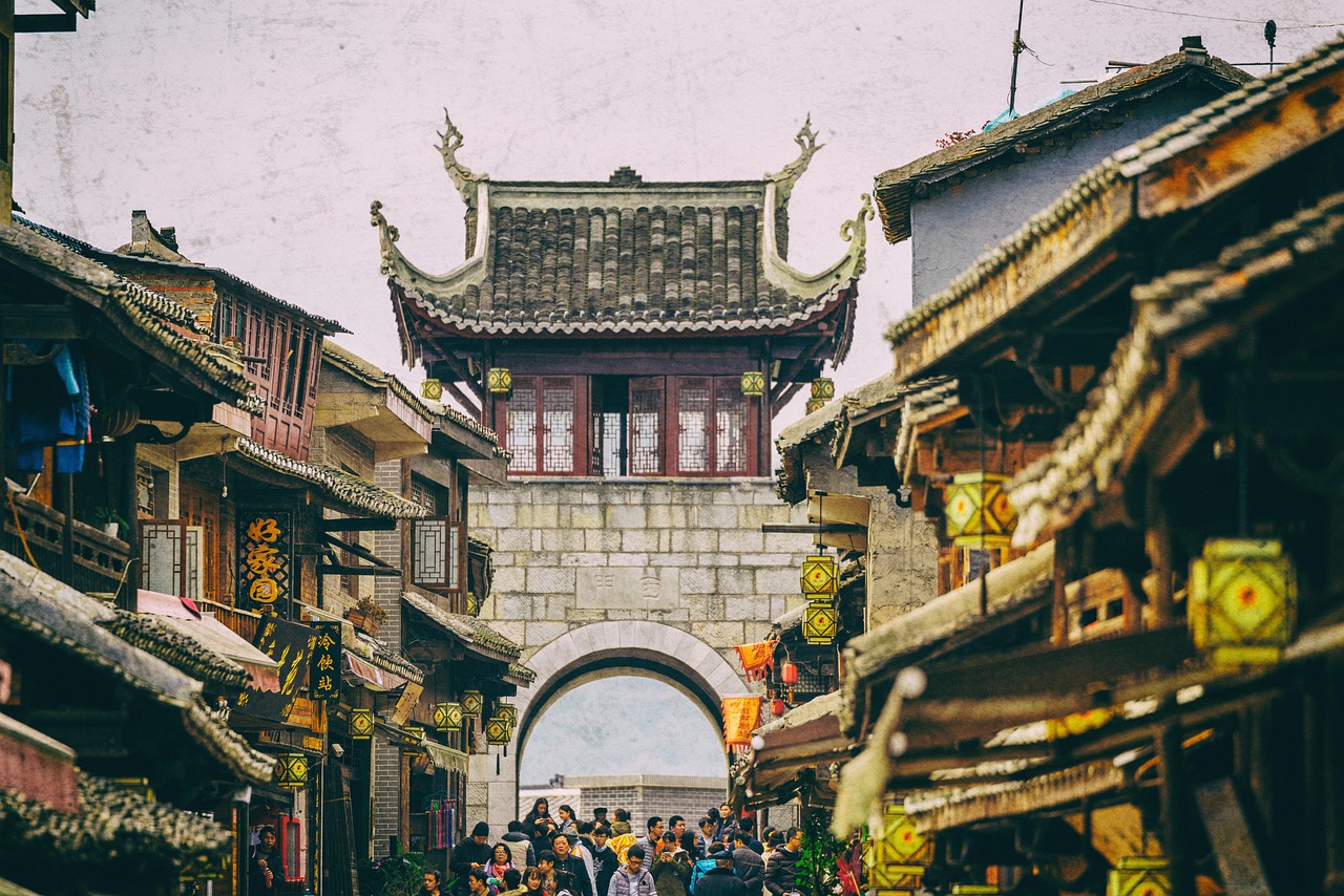 china city gate ancient town street lantern ancient china china china china china