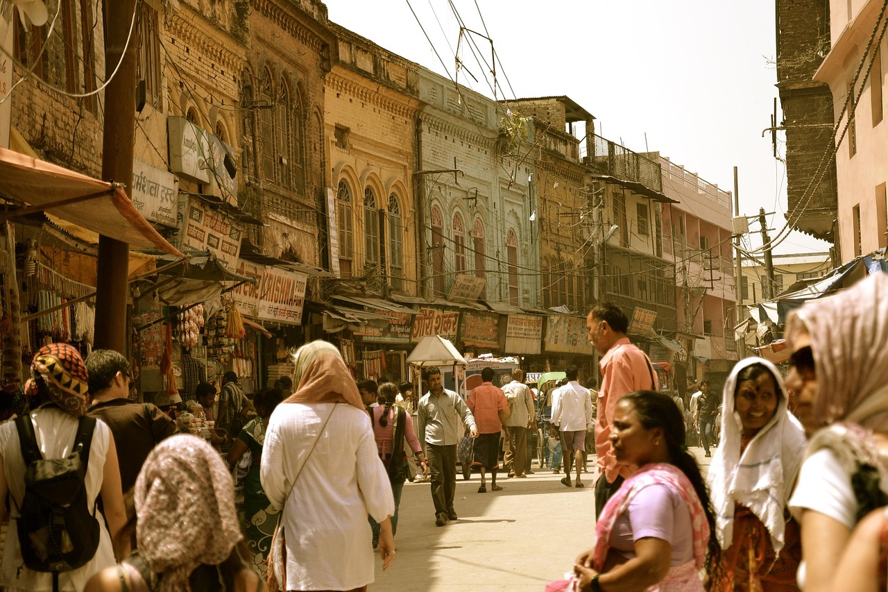 street road people crowd buildings city urban india trip delhi colorful asia culture india india india india india delhi