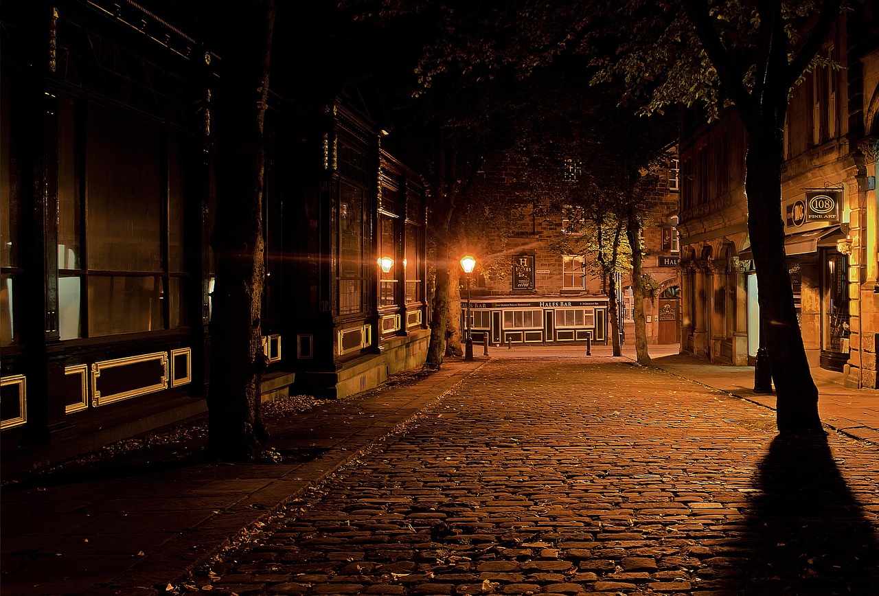 alley street night evening city urban town street lamps street lights cobblestones dark england street street night night night night city ci