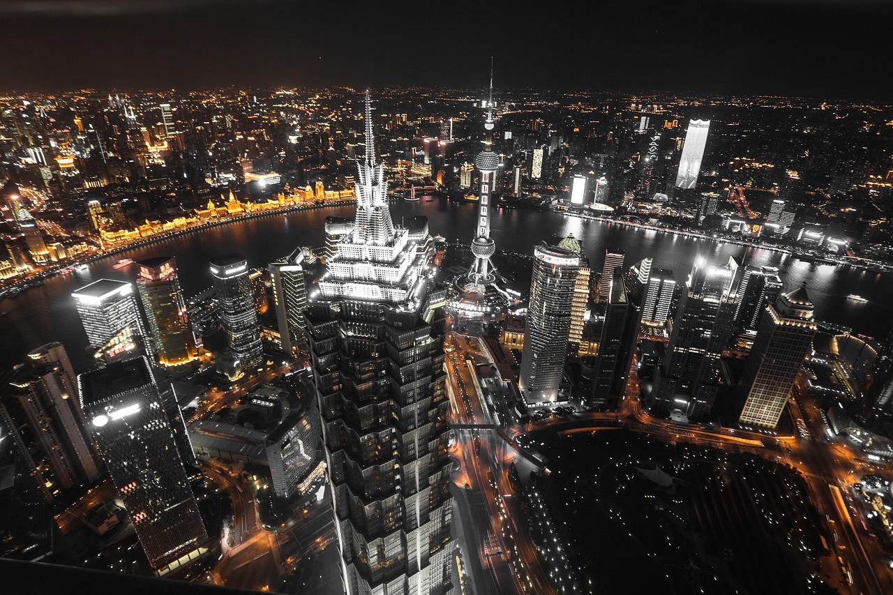 night  city  shanghai  asia  east  architecture  urban  lights  cityscape  skyline  skyscrapers  evening  dark  modern  buildings  nature  water  town  outdoors