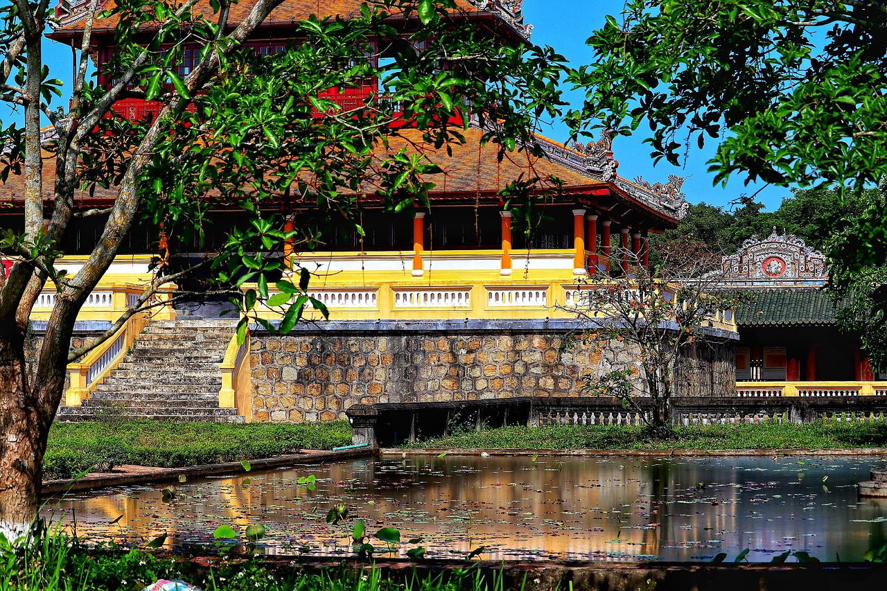 vietnam nature hue imperial palace pond garden imperial city