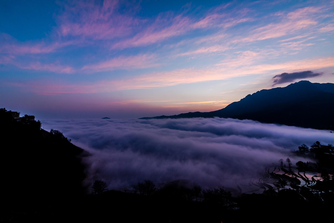 china  yunnan  mountain  natural  landscape  tourism  nature  scenic  scenery  sky  traveling  environment  sunshine  travel  blue  blue sky  asia  sunrise